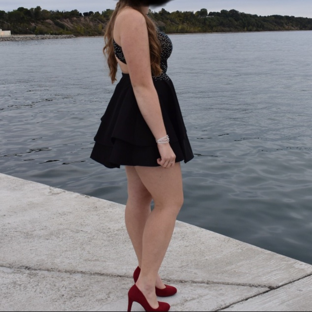 Short Formal Black Homecoming Dress